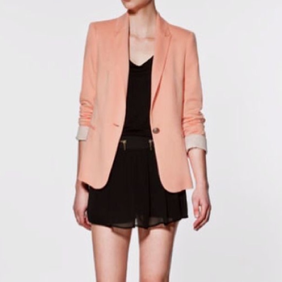 peach jacket zara